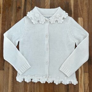 Elegant White Floral Women's Sweater